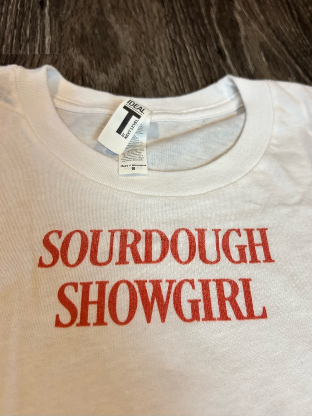 White 'Sourdough Showgirl' Graphic Tee - Ideal Tee